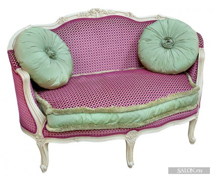 small sofa ivory lacquered in velvet 